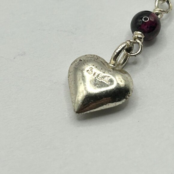 Garnet and 925 Sterling Silver 16" Y-Drop Necklace 3.9mm Beads - Picture 4 of 7